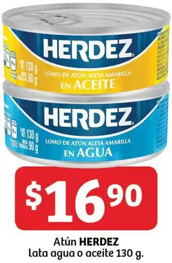 Soriana Mercado Atún Herdez Lata Agua a Aceite 130g oferta