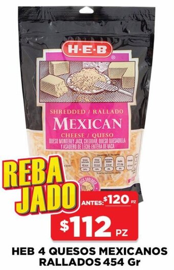 HEB Heb 4 Quesos Mexicanos Rallados 454g oferta