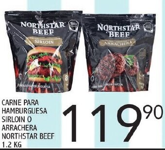 Alsuper Carne para Hamburguesa Sirloin o Arrachera Northstar Beef 1,2kg oferta
