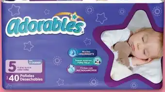 Pañales adorables talla 5 40 pzas
