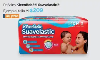 Pañales kleenbebé suavelastic talla m 40 pzas