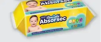 Toallitas húmedas kleenbebé absorsec 120 pzas