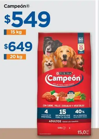 Alimento para perros purina campeón 20kg