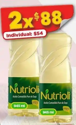 Aceite de soja nutrioli 945ml x 2un