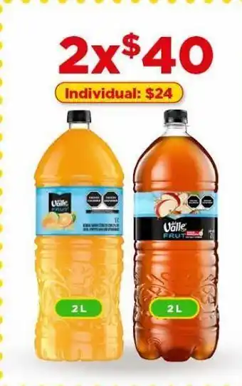 Bodega Aurrerá Jugos del valle fruit manzana o naranja x 2un oferta
