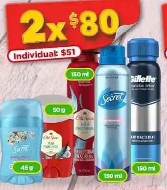 Bodega Aurrerá Desodorante en aerosol secret 150ml x 2un oferta