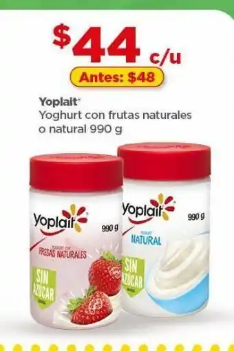Bodega Aurrerá Yoghurt yoplait con frutas naturales o natural 990g oferta