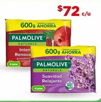 Jabón de tocador palmolive naturals 600g 4pzas