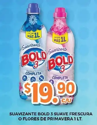 SuBodega Suavizante Bold 3 Suave Frescura o Flores de Primavera 1lt oferta