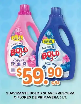 SuBodega Suavizante Bold 3 Suave Frescura o Flores de Primavera 3lt oferta