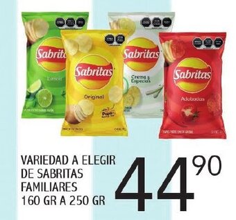 Alsuper Variedad a Elegir de Sabritas Familiares 160g a 250g oferta