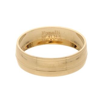 Nacional Monte de Piedad Argolla acanalada en oro amarillo 14 kilates. oferta