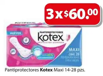 Pantiprotectores Kotex Maxi 14-28pzs