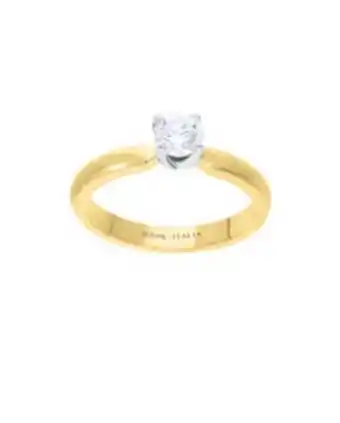 Joyerías Bizzarro Anillo de compromiso solitario de oro amarillo de 14k y montadura platinada con un diamante de 50 puntos oferta