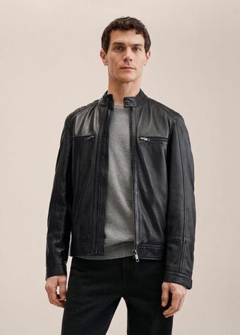 Cazadora biker piel