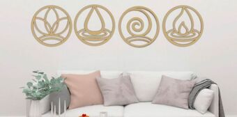 Muebles Dico Set de 4 figuras decorativas para pared elementos dorado oferta