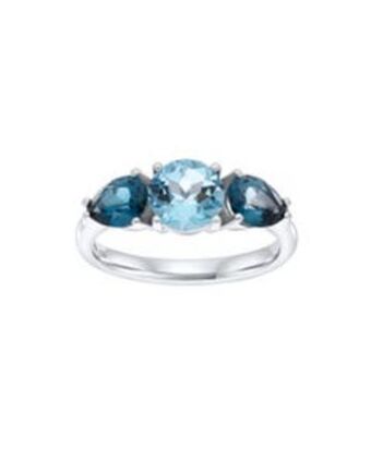 Joyerías Bizzarro Anillo de oro blanco con topacio y london blue oferta
