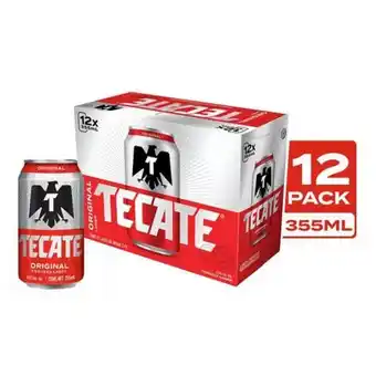 Cerveza tecate original lata 12 pack 355 ml