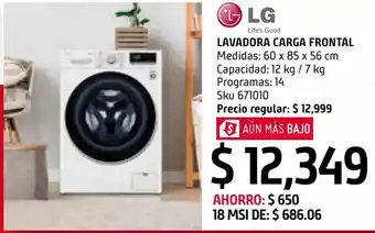 Sodimac Homecenter Lavadora carga frontal lg oferta