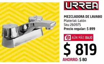 Mezcladora de lavabo urrea queen 4"
