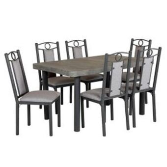 El Bodegón Antecomedor la tapatía de 6 sillas tubular gris malaga oferta