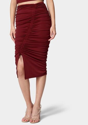 Ruched matte jersey skirt