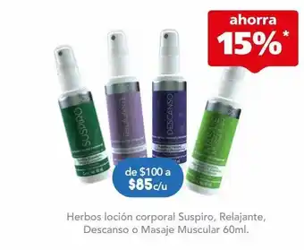 Farmacia San Pablo Herbos descanso loción corporal y ambiente 60 ml oferta