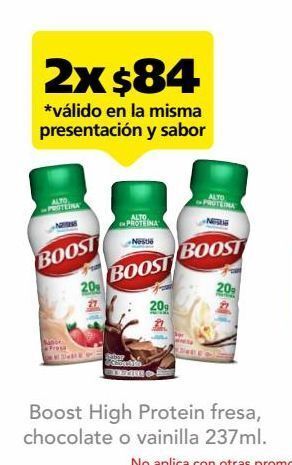 Farmacia San Pablo Boost sabor vainilla alto en proteína suplemento alimenticio 237 ml oferta