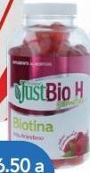 Farmacia San Pablo Just bio h biotina gomitas sabor frambuesa y arándano 110 piezas oferta