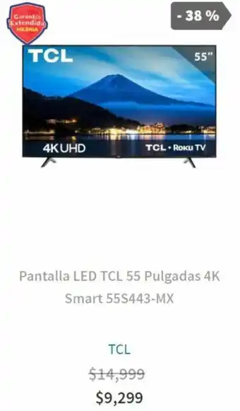 Elektra Pantalla LED TCL 55 Pulgadas 4K Smart 55S443-MX oferta