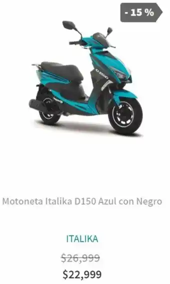 Elektra Motoneta Italika D150 Azul con Negro oferta
