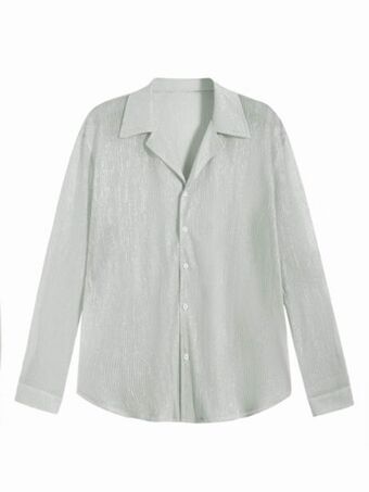 Shein hombres camisa semi transparente de malla
