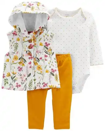 Conjunto conjunto con chaleco floral carter's