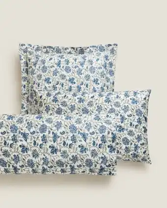 Funda de almohada estampado flores y ramas