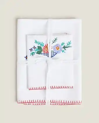 ZARA HOME Toalla bordado floral (pack de 2) oferta