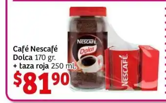 Soriana Híper Nescafe Cafe Dolca 170gr + taza roja 250 ml oferta