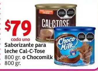 Soriana Híper Saborizante para leche Cal-C-Tose 800gr o Chocomilk 800gr oferta