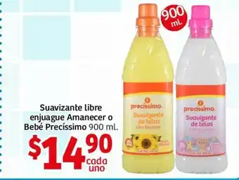 Soriana Híper Precissimo Suavizante libre enjuague Amanecer o Bebe 900 ml oferta