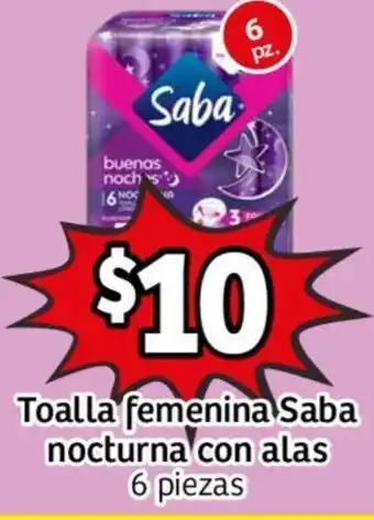 Soriana Híper Saba Toalla femenina nocturna con alas 6 piezas oferta