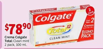 Soriana Híper Colgate Crema Total Clean Mint 2 pack 100 ml oferta