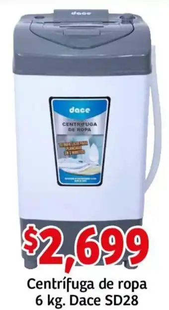 Soriana Híper Dace Centrifuga de ropa 6 kg SD28 oferta