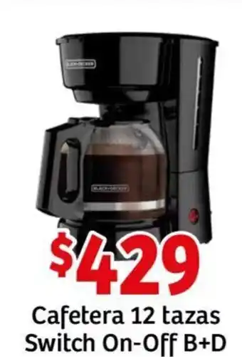 Cafetera 12 tazas Switch On-Off B+D
