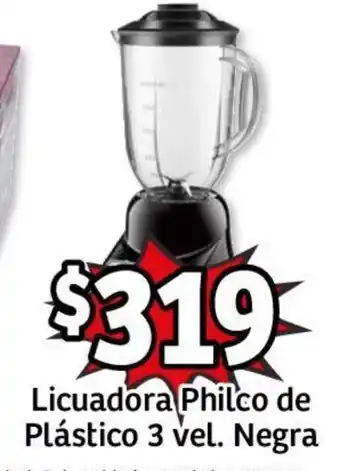 Soriana Híper Philco de Plastico 3 vel Negra Licuadora oferta