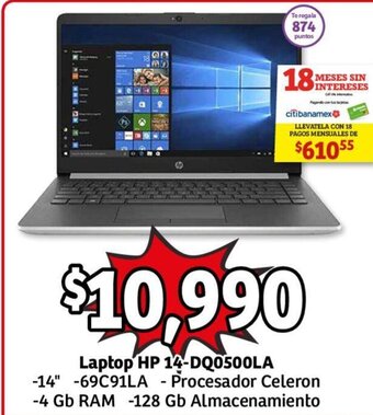 Soriana Híper HP Laptop 14-DQ0500LA oferta