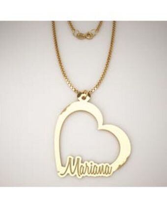 Joyerías Bizzarro Dije de corazón con nombre en oro amarillo 14k oferta