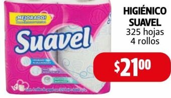 Farmacias Guadalajara Higiénico Suavel 325 Hojas 4 Rollos oferta