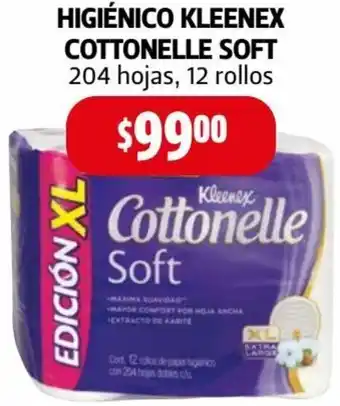 Farmacias Guadalajara Higiénico Kleenex Cottnelle Soft 204 Hojas, 12 Rollos oferta