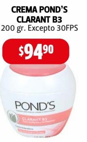 Farmacias Guadalajara Crema Pond's Clarant B3 200g oferta