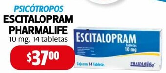 Farmacias Guadalajara Psicótropos Escitalopram Pharmalife 10mg 14 Tabletas oferta