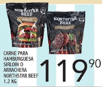 Alsuper Carne para Hamburguesa Sirloin o Arrachera Northstar Beef 1,2kg oferta
